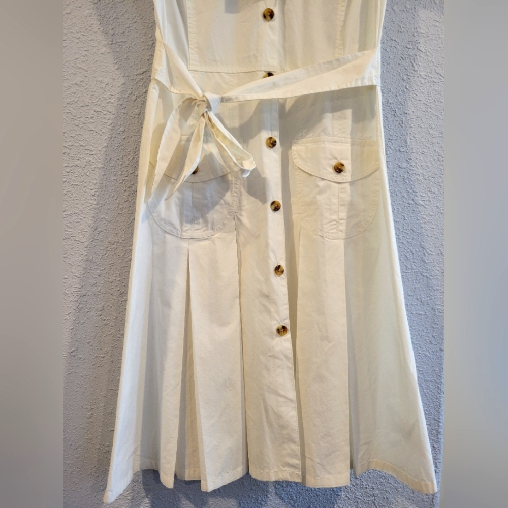 NWT Anne Klein White Midi Shirt Dress 4 - Picture 6 of 7